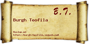 Burgh Teofila névjegykártya